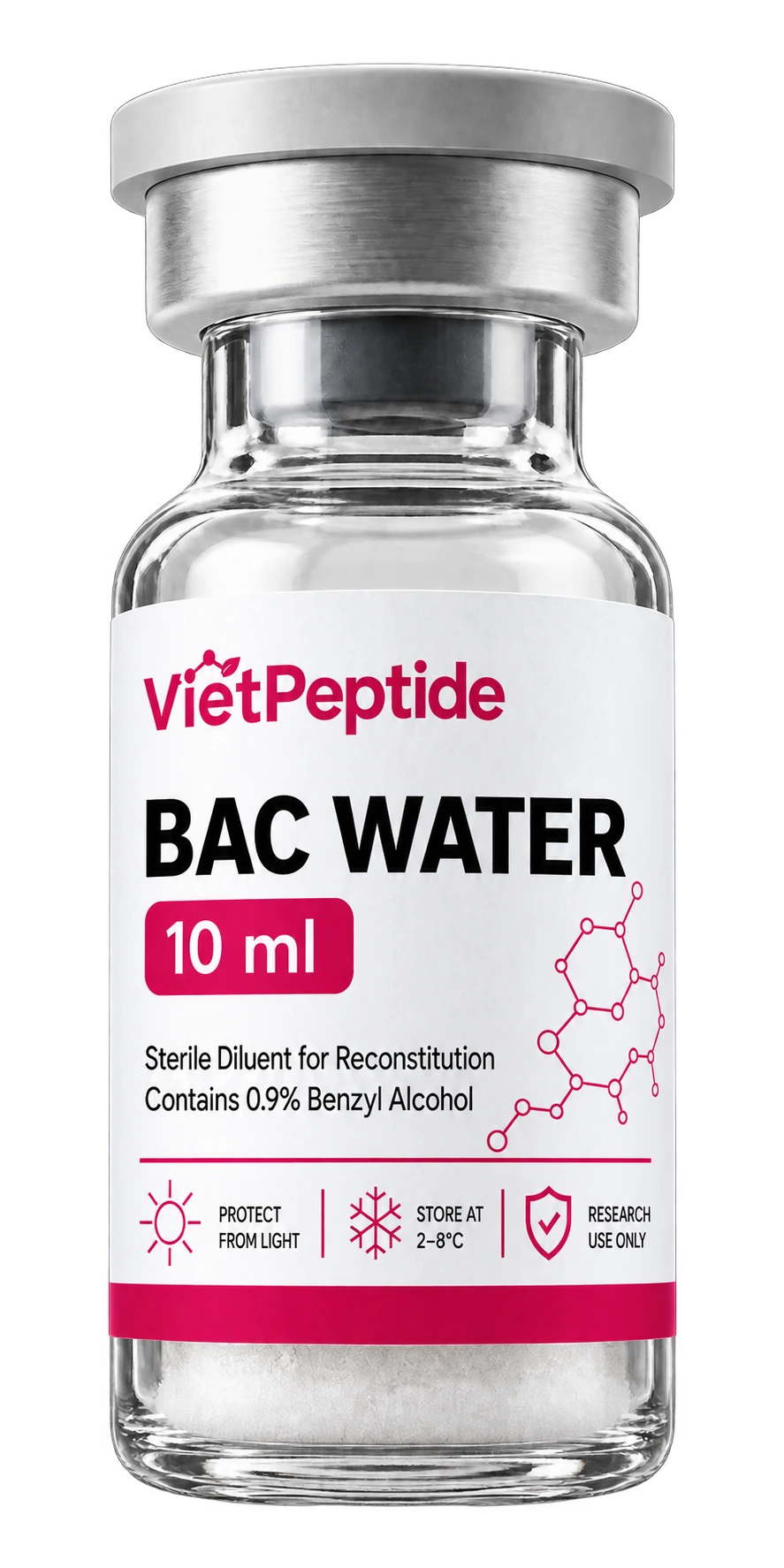 Bacteriostatic water 3 ml & 10 ml — lọ nghiên cứu VietPeptide